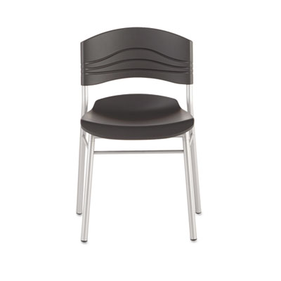 CafeWorks Graphite Cafe Chair with Silver Base, 2/Carton