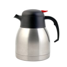 CAC China SSCF-12 Stainless Steel Lined Carafe with Thumb Lever 1.2 Liter
