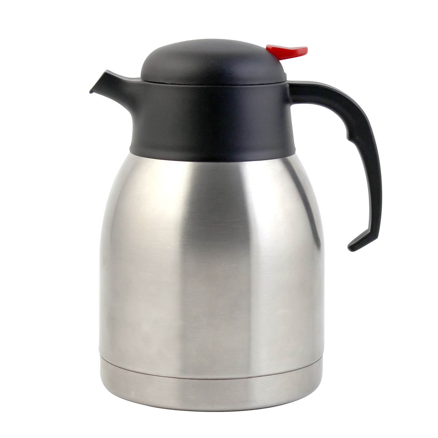 CAC China SSCF-15 Stainless Steel Lined Carafe with Thumb Lever 1.5 Liter