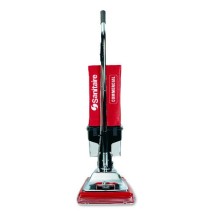 TRADITION Upright Vacuum with Dust Cup, 7 Amp, 12&quot; Path, Red/Steel