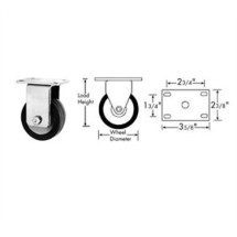 Franklin Machine Products  120-1021 Caster, Plate (3-1/2, Rgd, Gry )