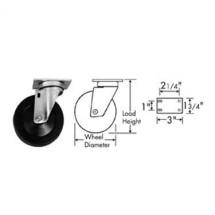 Franklin Machine Products  120-1107 Caster, Plate (5, Blk )