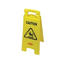 Caution Wet Floor Floor Sign, 11&quot; x 12&quot; x 25&quot;, Bright Yellow