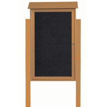 Aarco Products PLD4226LDPP-5 Cedar Single Hinged Door Plastic Lumber Message Center with Letter Board with Posts, 26&quot;W x 42&quot;H