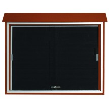 Aarco Products PLDS3645L-5 Cedar Sliding Door Plastic Lumber Message Center with Letter Board, 45&quot;W x 36&quot;H