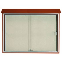 Aarco Products PLDS4052-5 Cedar Sliding Door Plastic Lumber Message Center with Vinyl Board, 52&quot;W x 40&quot;H