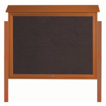 Aarco Products PLD3645TLDPP-5 Cedar Top Hinged Single Door Plastic Lumber Message Center with Letter Board with Posts, 45&quot;W x 36&quot;H