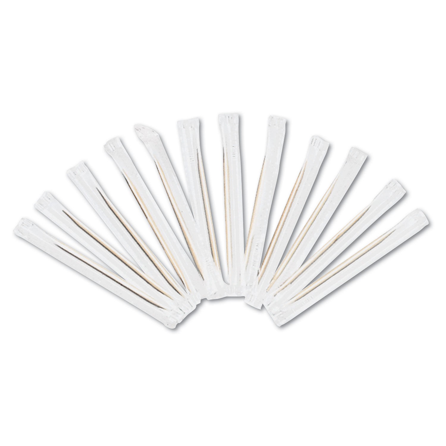 Cello-Wrapped Round Wood Toothpicks, 2 1/2", Natural, 15000/Carton