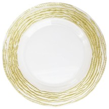 Jay Companies 1470321-GD Arizona Clear / Gold 13&quot; Charger Plate