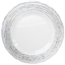 Jay Companies 1470321-SL Arizona Clear/Silver 13&quot; Charger Plate