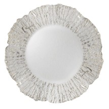 Jay Companies 1470335 Deniz Silver Flower Shape 12-1/2&quot; Charger Plate