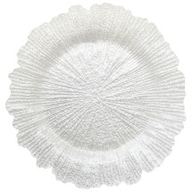Jay Companies 1470110-WH Reef White Pearl 13&quot; Charger Plate