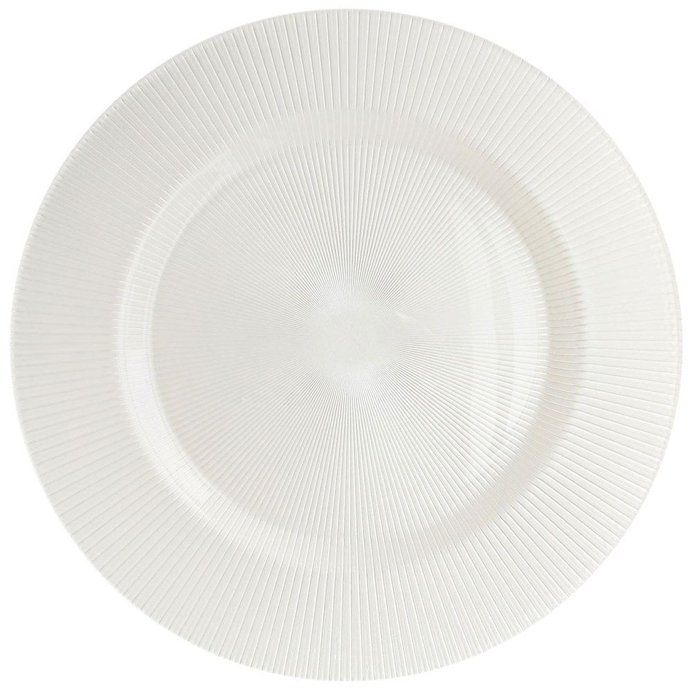 Jay Companies 1470344 Sunray Pearl White 13" Charger Plate