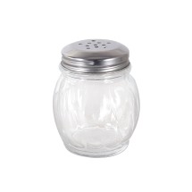 CAC China G5CS-6P Glass Cheese Shaker with Stainless Steel Perforated Top 6 oz.  - 1 dozen