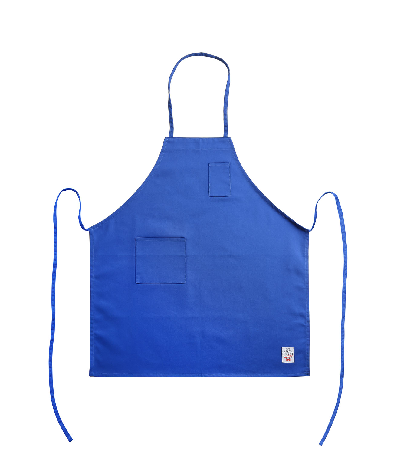 CAC China APBB-2BL Chef's Pride Full Length Blue Bib Apron with Pocket