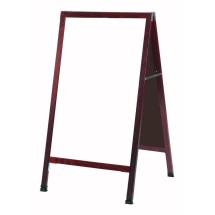 Aarco Products MA-5 Solid Oak White Melamine A-Frame Sidewalk Markerboard, Cherry Finish, 24&quot;W x 42&quot;H