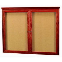 Aarco Products CBC3648RC 2-Door Indoor Enclosed Bulletin Board with Cherry Frame and Crown Molding, 48&quot;W x 36&quot;H 