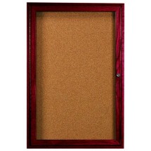 Aarco Products CBC4836R 1-Door Indoor Enclosed Bulletin Board with Cherry Frame, 36&quot;W x 48&quot;H 