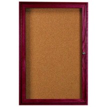 Aarco Products CBC2418R 1-Door Enclosed Bulletin Board with Cherry Frame 18&quot;W x 24&quot;H