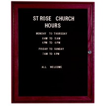 Aarco Products CDC3630 1-Door Enclosed Changeable Letter Board with Cherry Frame, 30&quot;W x 36&quot;H 