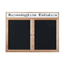 Aarco Products CDC3648-H 2-Door Enclosed Changeable Letter Board with Cherry Frame and Header 48&quot;W x 36&quot;H