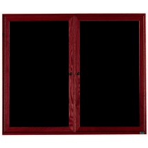 Aarco Products CDC4860 2-Door Enclosed Changeable Letter Board with Cherry Frame, 60&quot;W x 48&quot;H 