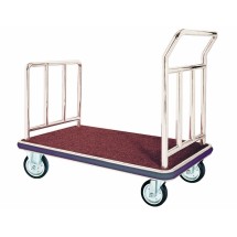 Aarco Products FB-1C Bellman's Hand Truck Luggage Cart with Carpeted Bed Chrome Finish