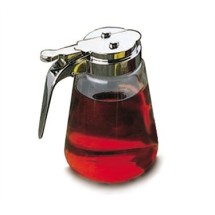 TableCraft 1370CP Modern Glass 8 oz. Syrup Dispenser with Chrome Plated ABS Top