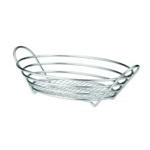 TableCraft H7176 Chrome-Plated Wire Oval Basket- 13-7/8&quot; x 10-3/4&quot; x 3-1/4