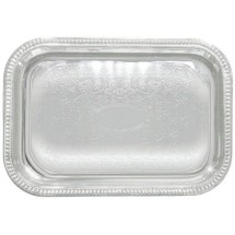 Winco CMT-1812 Chrome Plated Engraved Oblong Serving Tray 18&quot; x 12-1/2&quot;