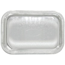 Winco CMT-2014 Chrome Plated Engraved Oblong Serving Tray, 20&quot; x 14&quot;
