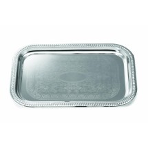 TableCraft CT1812 Chrome Plated Rectangular Embossed Serving Tray 18-3/4&quot; x 12-1/2&quot;