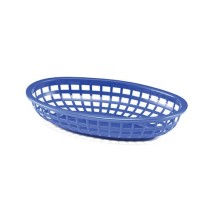 TableCraft 1074BL Blue Classic Oval Plastic Basket, 9-3/8&quot; x 6&quot; x 1-7/8&quot;