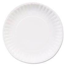 Clay Coated Paper Plates, 6", White, 100/Pack, 12 Packs/Carton