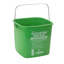 Winco PPL-3G Cleaning Bucket 3 Qt. Green Soap Solution