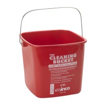 Winco PPL-6R Cleaning Bucket 6 Qt. Red Sanitizing Solution