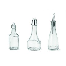 TableCraft 611 Clear 6 oz. Oil & Vinegar Bottle with Stainless Steel Pourer