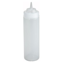 Winco PSW-16 Clear Plastic 16 oz. Wide-Mouth Squeeze Bottle