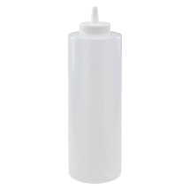 Winco PSB-24C Clear Plastic 24 oz. Squeeze Bottle