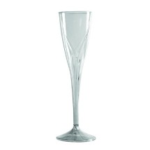 WNA Classicware Clear Plastic Champagne Flutes, 5 oz., 100/Pack