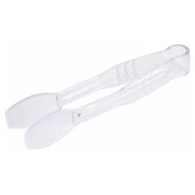 Winco PUTF-6C Clear Polycarbonate Flat-Grip Surface Tong 6&quot;