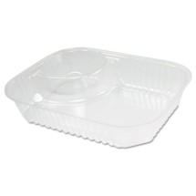ClearPac Large Nacho Tray, 2-Compartments, Clear, 500/Ctn