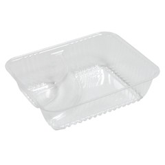 Dart ClearPac Clear Small Nacho Tray, 2-Compartments, 500/Carton