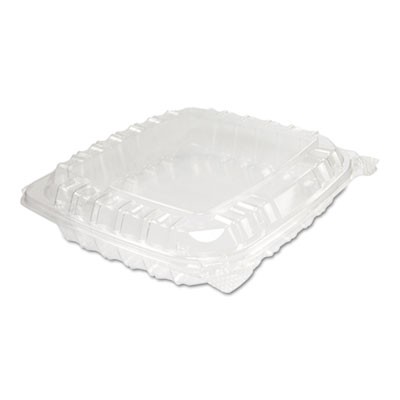 Dart ClearSeal 1-Compartment Clear Hinged Lid Containers, Large 8.8" x 9" x 3", 200/Carton