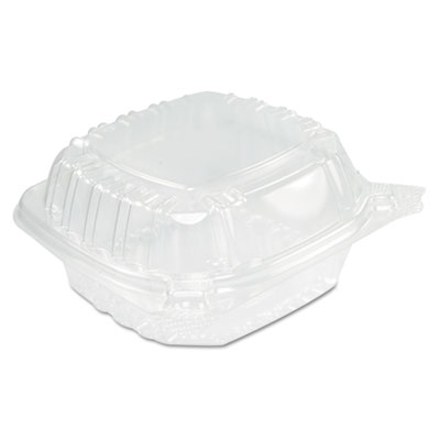 ClearSeal Hinged Clear Containers, 13 4/5 oz, Clear, Plastic, 5.4 x 5.3 x 2.6