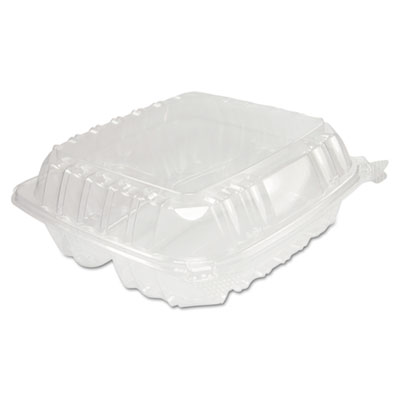 ClearSeal Hinged-Lid Plastic Containers, 8 1/4 x 3 x 8 1/4, Clear 125/PK 2 PK/CT