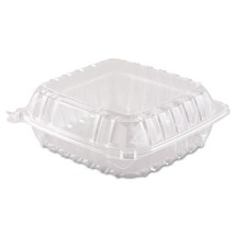 Dart ClearSeal Hinged-Lid Plastic Containers, 8.3&quot; x 8.3&quot; x 3&quot;, 250/Carton