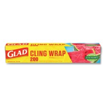 ClingWrap Plastic Wrap, 200 Square Foot Roll, Clear, 12/Carton