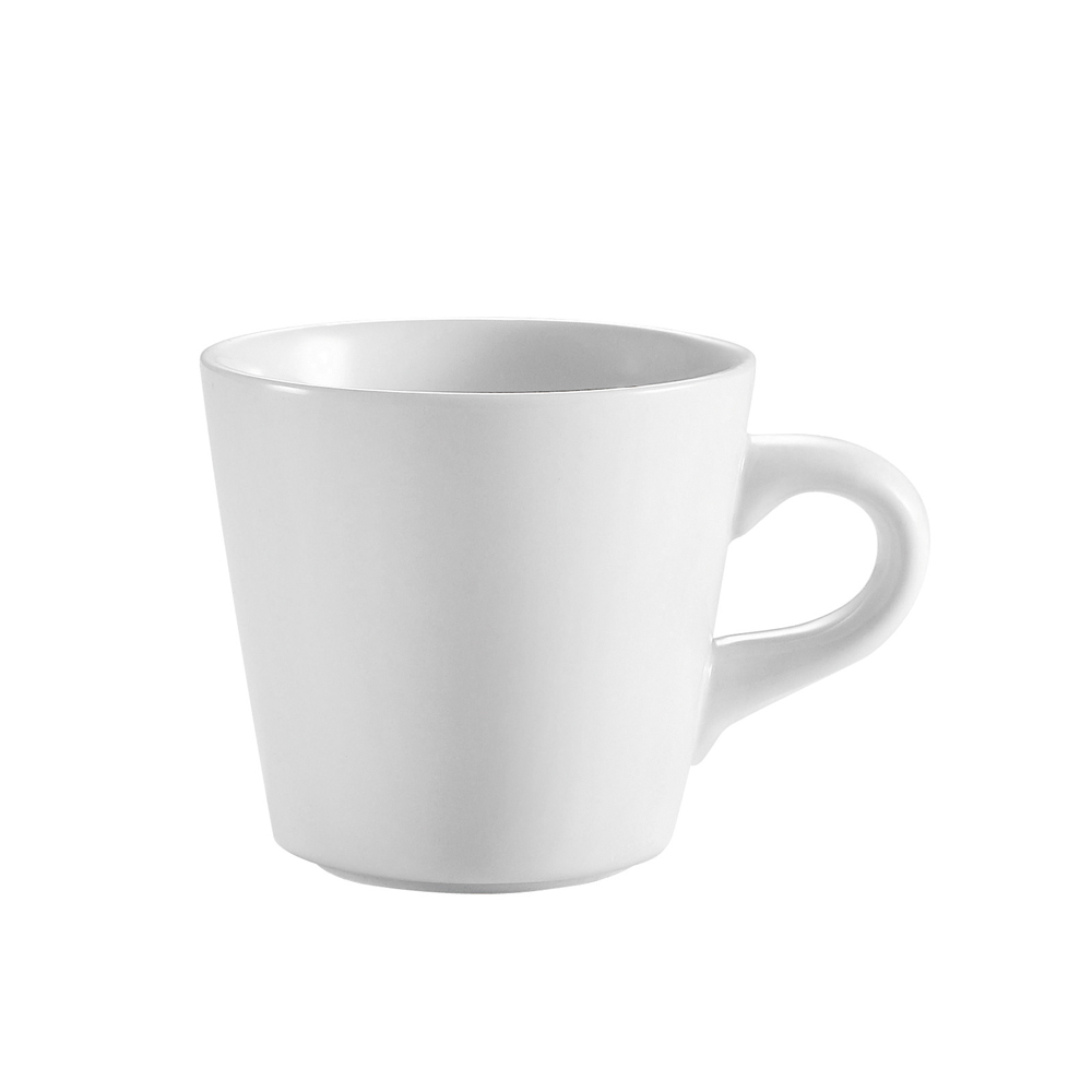 CAC China RCN-1 Clinton Super White Porcelain White Tall Cup 7.5 oz., 3 3/4" - 3 dozen