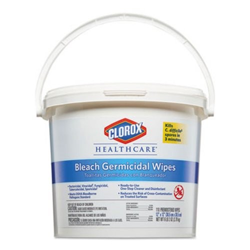 Clorox Healthcare Germicidal Wipes with Bleach, 110 Wipes/Canister